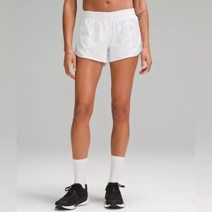 Lululemon Hotty Hot Low-Rise Lined Running Short 4" White Women’s Size 12 Tall